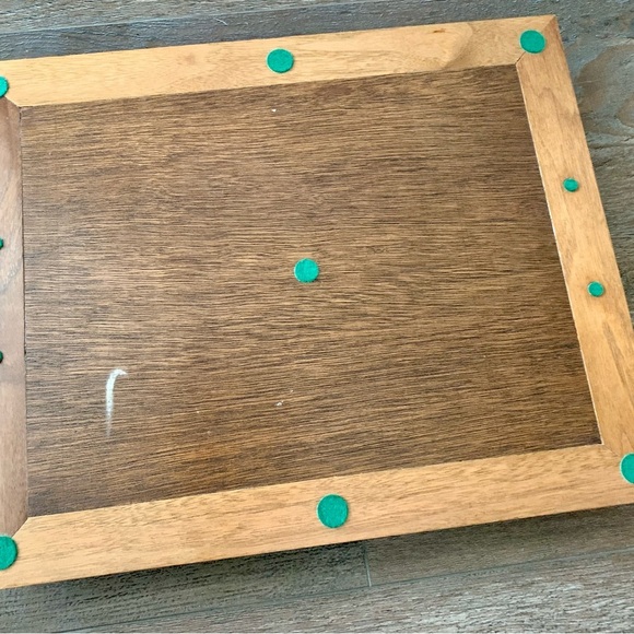 Vintage Decorative Wood Tray With  Embroidery Insert 14/17 Inch - Picture 7 of 13